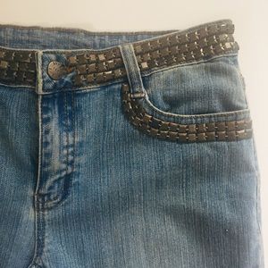AZI Vintage Gold Studded Ankle Jeans Size 6